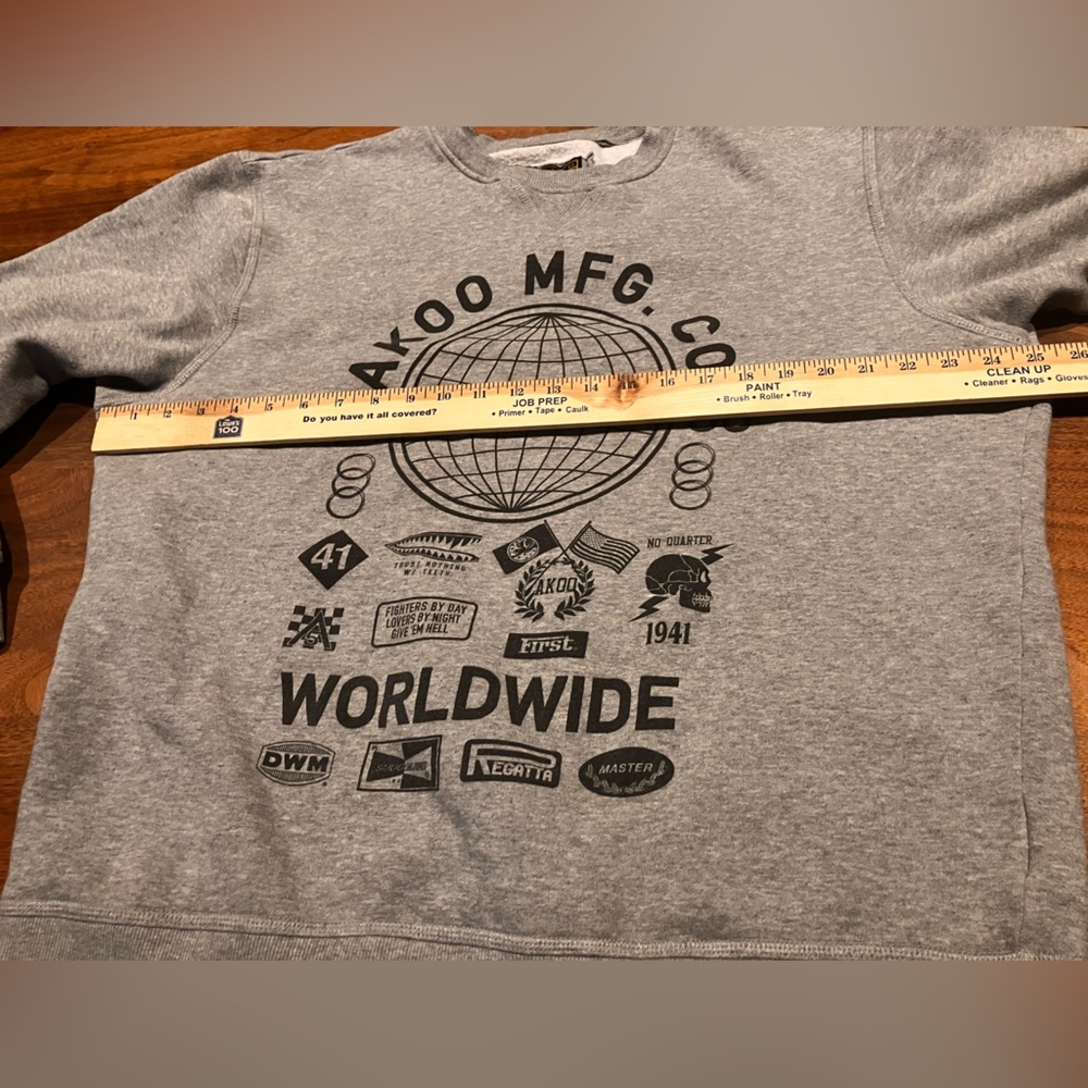 Akoo Sweatshirt Men’s 3X Gray Logo Fox Streetwear Skater Casual Teen Boys XXXL - Picture 6 of 12